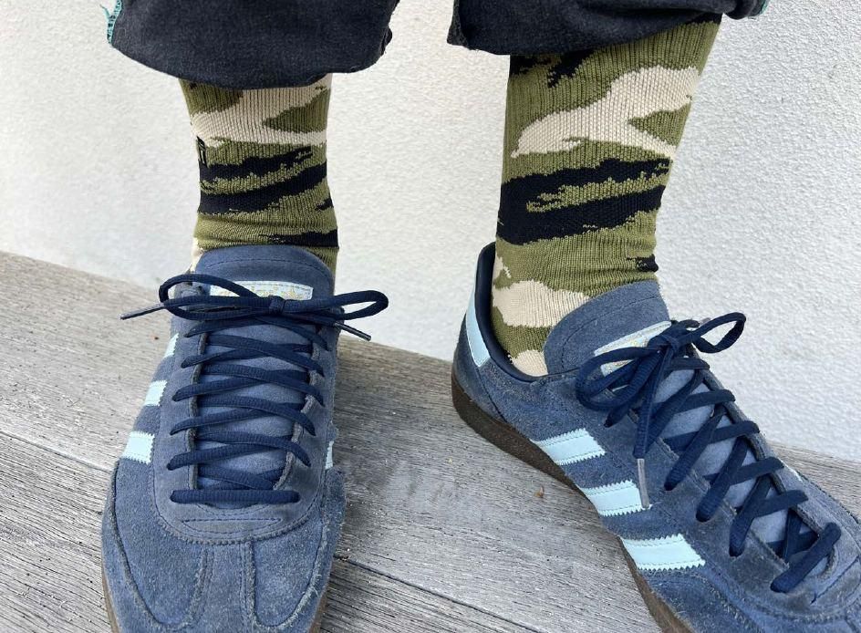 Combat crew socks styled on foot