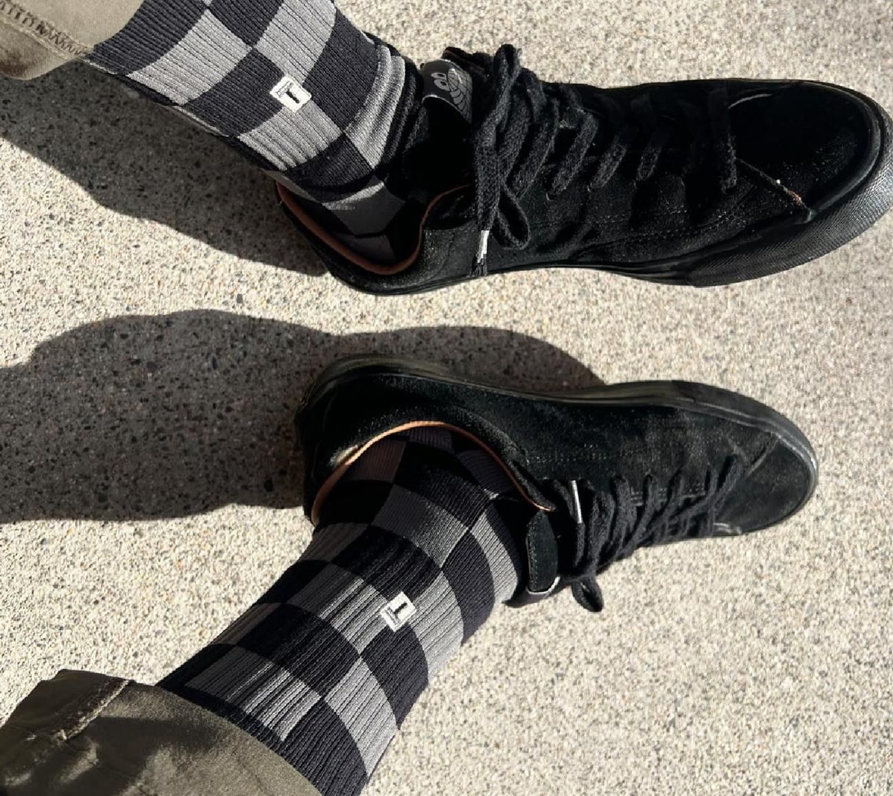 Combat crew socks styled on foot