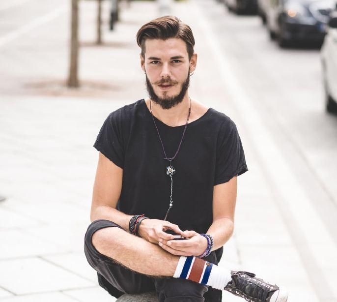 Street portrait in TAKIA stripe socks